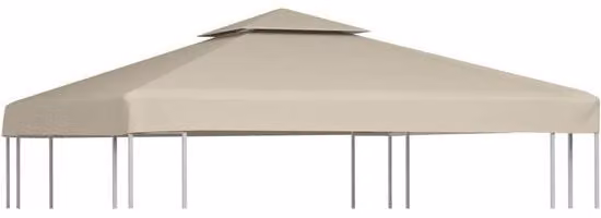 Tenda da festa con tetto a doppia falda, dimensioni 3x3 metri, colore beige, rivestimento in PVC, grammatura 310 g/m², uso universale