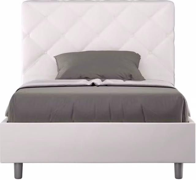 Letto contenitore queen size imbottito Priya Ityhome in similpelle bianco L/P: 150 x 190 cm