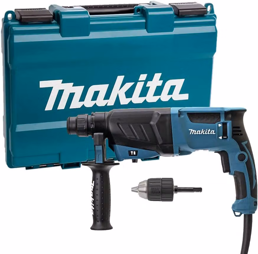 Makita HR 2630 X7 - Trapano a percussione da 800 watt e 2,4 joule con supporto SDS - Plus in valigetta
