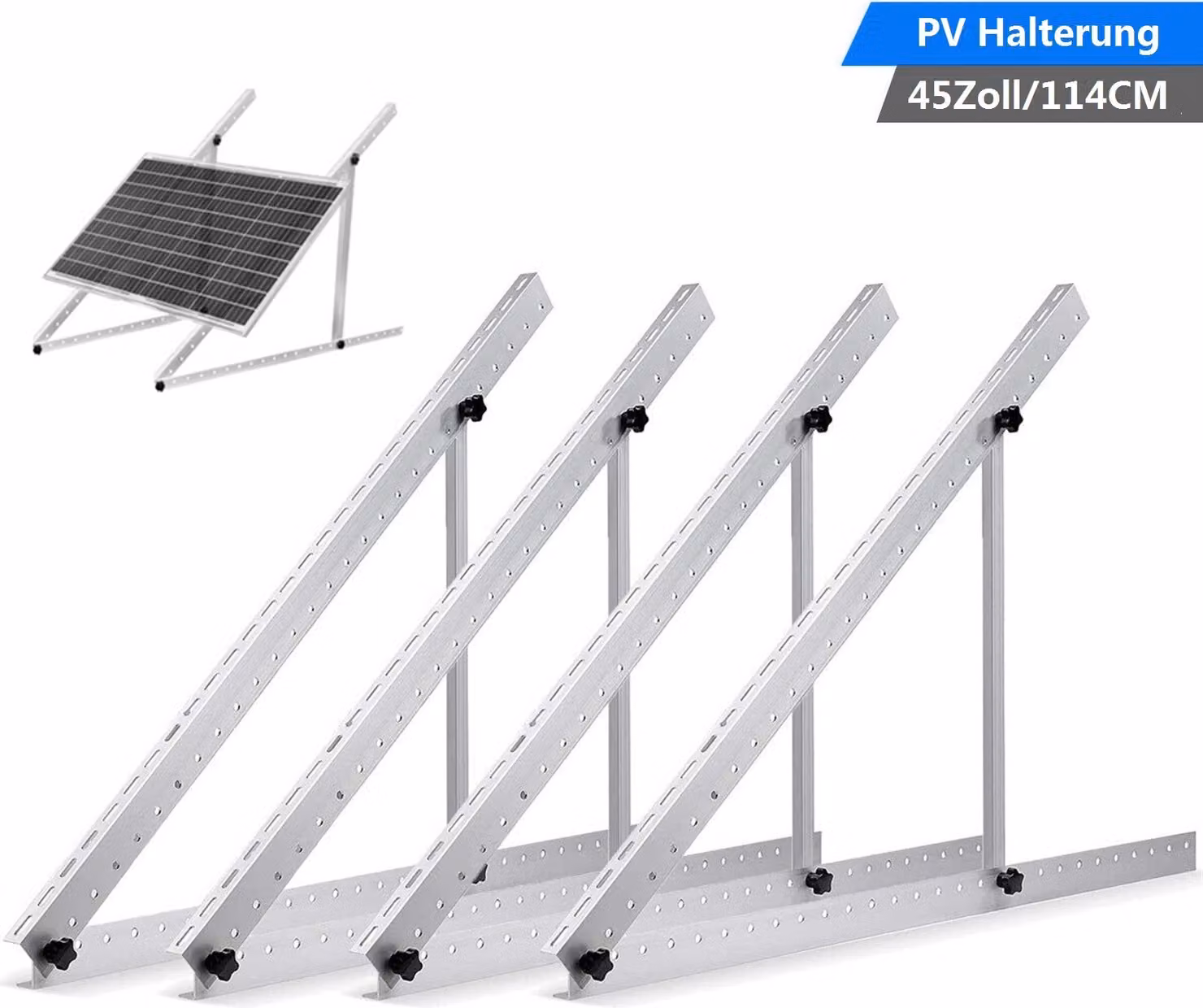 Supporto per pannello solare 114cm per 2 pannelli solari Supporto solare pv fotovoltaico elevazione balcone centrale elettrica