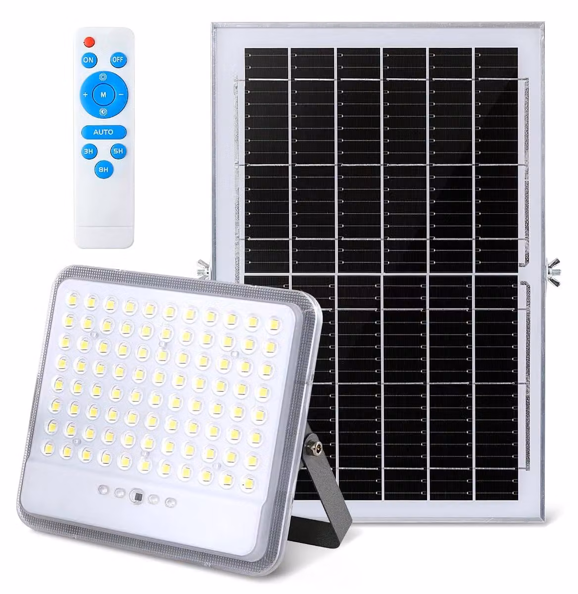 Lampada solare da esterno, 88 LED, 10000 mAh, grado di protezione IP65, colore nero