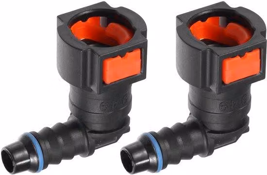 Set di tubi antincendio in plastica con raccordi a 90 gradi - confezione da 2 - dimensioni 3/8" e 5/16" - materiale: plastica