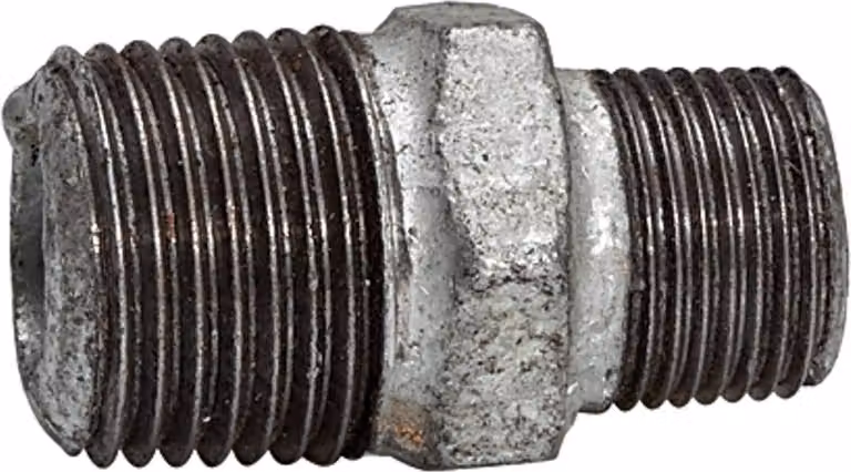 Nipplo doppio filettato Riegler 245 AG/AG R 2 1/2 R 1 1/2 ghisa malleabile nero