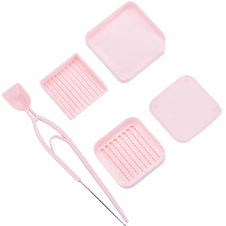 Set di accessori per decorazioni con perline termoadesive, 2 set, 10 pezzi, 2,6 mm, rosa