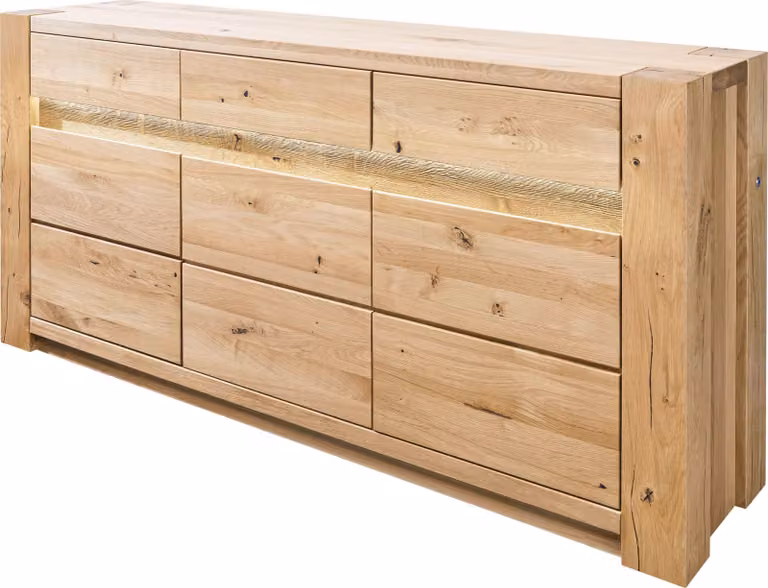 MASSIVMOEBEL24 | Credenza in legno di quercia selvatica 173x40x85 oliato beige KENT #208