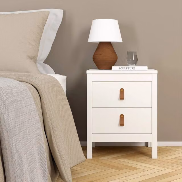 Comodino Fred DMORA Bianco L: 43,8 cm, P: 38,4 cm, H: 54,1 cm