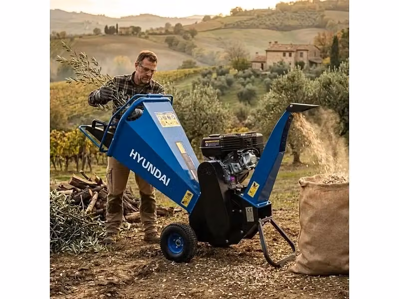 Cippatore Biotrituratore a Benzina Hyundai 35910 Blu con Lame in Acciaio per Professionisti – 2