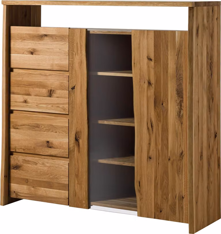 MASSIVMOEBEL24 | Credenza in legno di quercia selvatica 150x45x147 oliato naturale PURE OAK #111