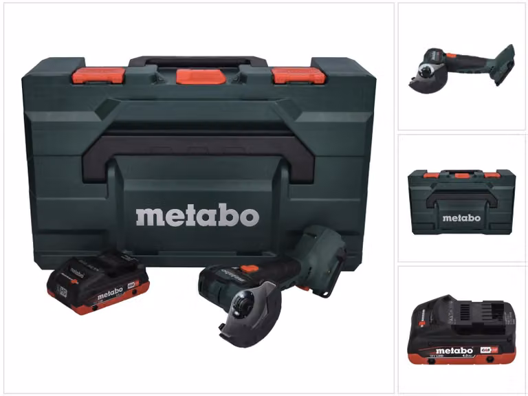 Smerigliatrice angolare a batteria Metabo CC 18 LTX 18 V 76 mm Brushless + 1 batteria da 4,0 Ah + metaBOX - senza caricabatterie