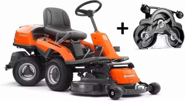 Trattorino Rider Husqvarna R 214C Arancione con Motore a Scoppio 413cc 11.3Hp e Piatto da Taglio 94cm