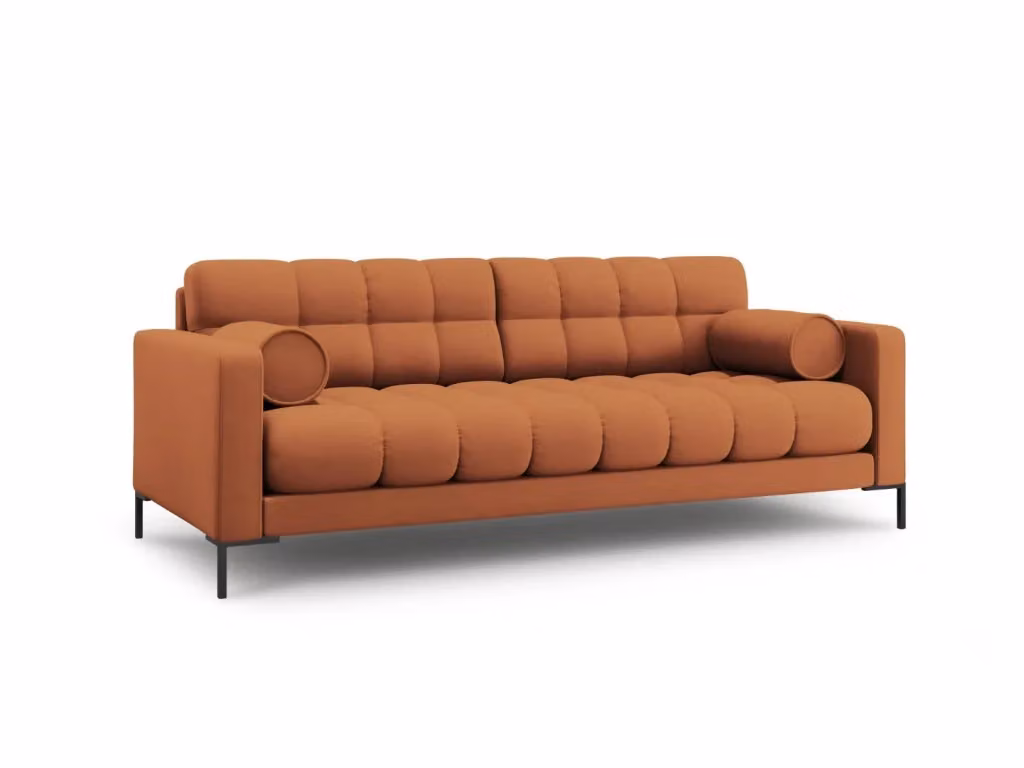 Divano 3 posti Bali Cosmopolitan Design in tessuto strutturato color mattone con cuscini inclusi L: 177 cm, P: 75 cm, H: 92 cm – 2