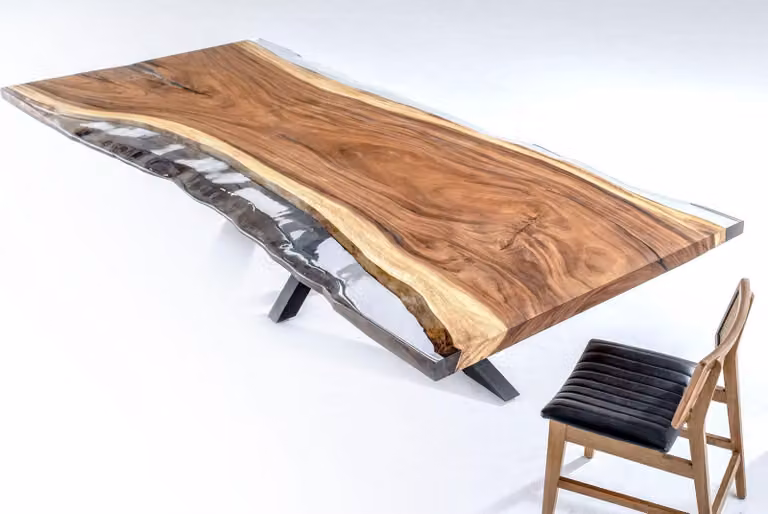 Esszimmertisch Konferenztische Esstisch Epoxidharz Tisch Holz Braun