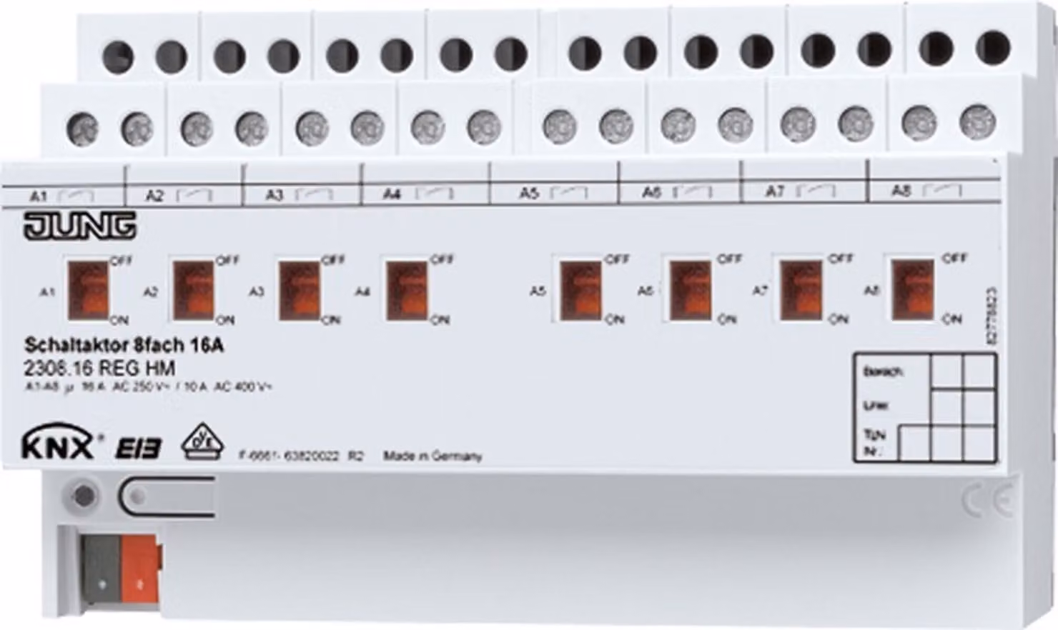Attuatore di commutazione Jung 2308.16REGHM KNX 8gang (2308.16REGHM)