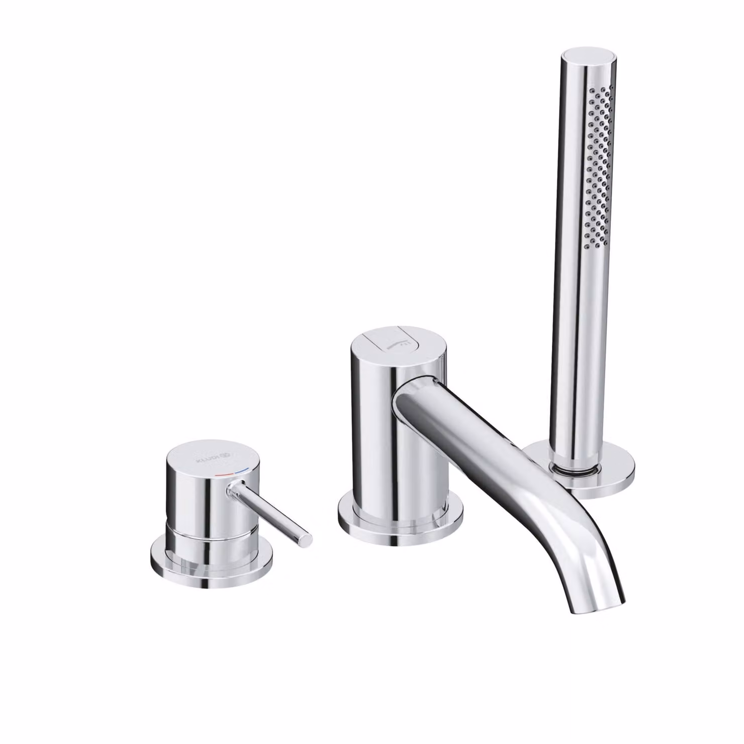 KLUDI BOZZ Mitigeur monocommandé pour bain et douche, montage au sol, montage sur bord de carrelage à trois trous, saillie 220mm, chrome, 384480576, 384480576