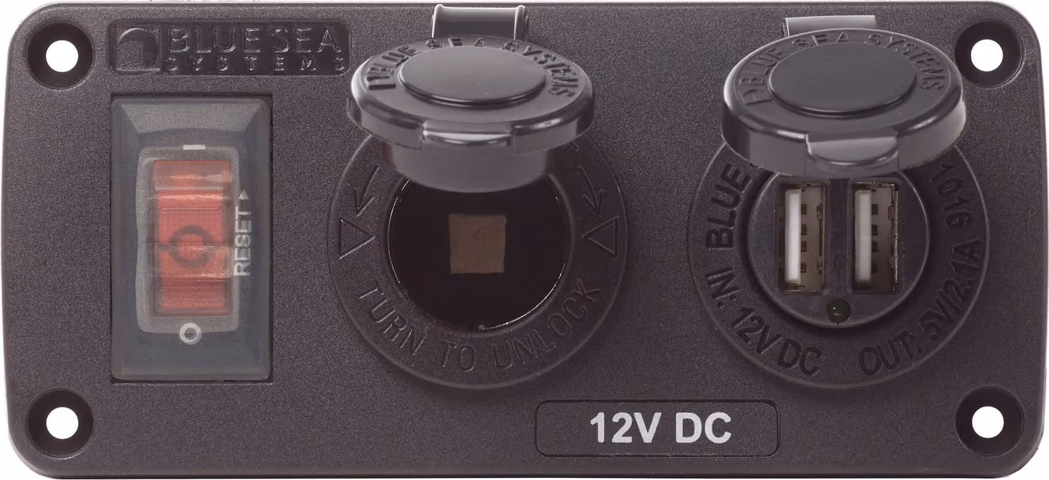 Pannello BSS H2O Cb USB 2.1A e 12V Steckdose