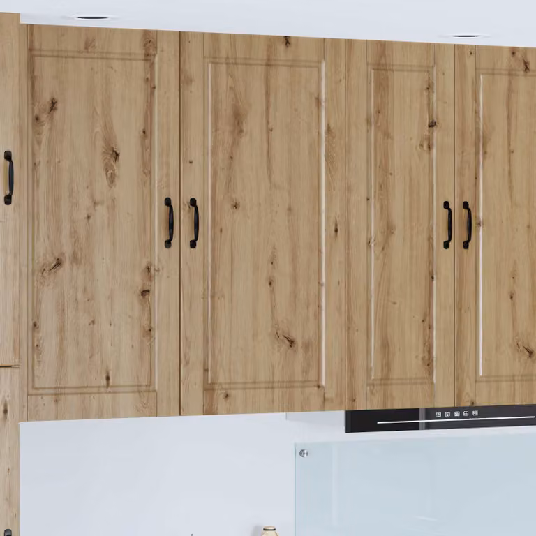 Armadietto a muro da cucina vidaXL PORTO in legno marrone con ante a battente, L 50 cm x P 31 cm x H 100 cm