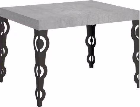 Tavolo allungabile Itamoby Karamay con telaio antracite e piano effetto cemento L/P/H: 70 x 110/194 x 77 cm – 1