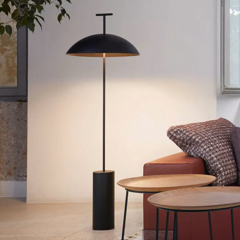 Kartell Lampada da terra di design Geen-A, dimmerabile, Nero, Soggiorno / Sala da pranzo, Metallo, Design, Lampada da terra