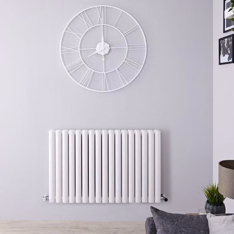 Radiatore Orizzontale Doppio di Design Bianco 635x1000mm 1250W Termosifone - Revive
