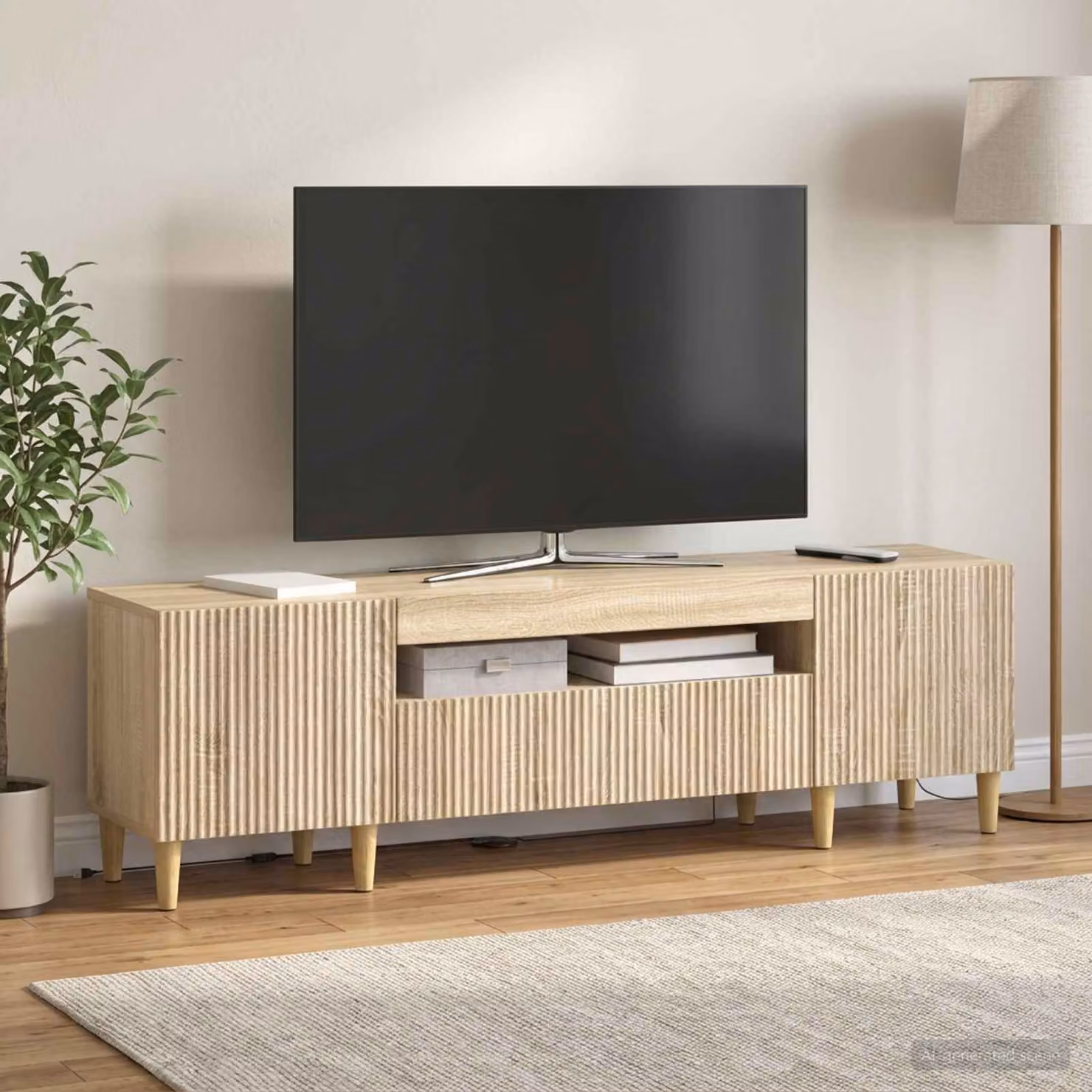 Mobile TV LED vidaXL ARNHEM in Rovere Sonoma, L: 153 cm, P: 35 cm, H: 43 cm
