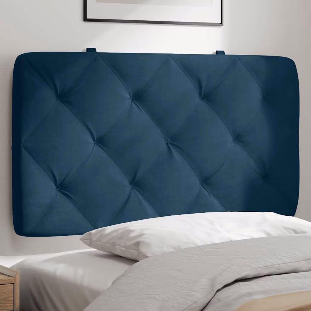 Cuscino Testiera vidaXL in Velluto Blu, Larghezza: 80 cm