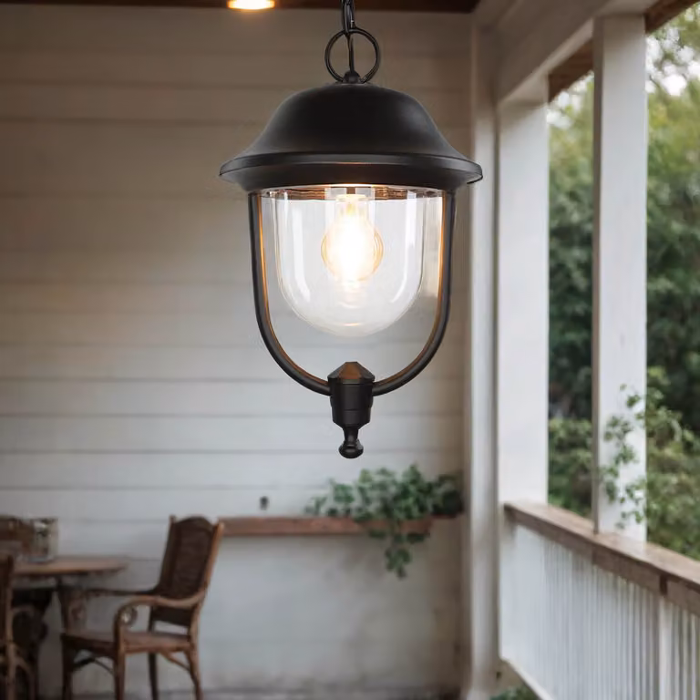 Lampada a sospensione per esterni IP43 rustico nero lanterna E27 lampada per esterni ingresso terrazzo
