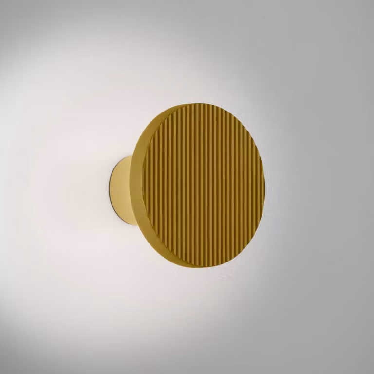 Bover Applique da parete Arid A/01, dimmerabile, Giallo / Arancione, Soggiorno / Sala da pranzo, Alluminio, Design, Applique