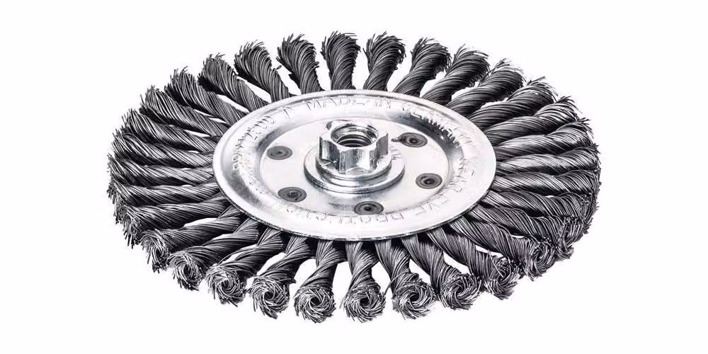 Spazzola rotonda D.125mm spessore filo 0,50mm STA liscio 14mm 12500min-¹ 1 LESSMANN