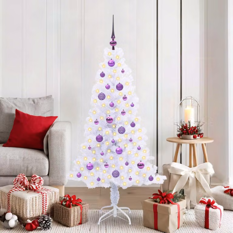 Maison Exclusive - Albero di Natale artificiale bianco, 150 cm, in PVC e acciaio