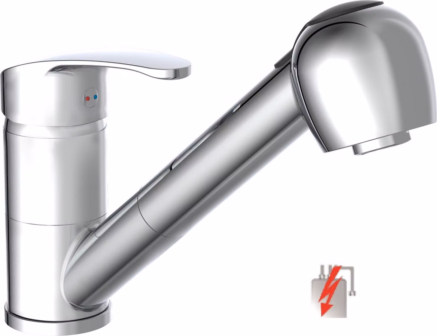 Miscelatore da cucina SCHÜTTE DIZIANI con spruzzo per stoviglie, miscelatore da cucina a bassa pressione, rubinetto da cucina orientabile, miscelatore da cucina