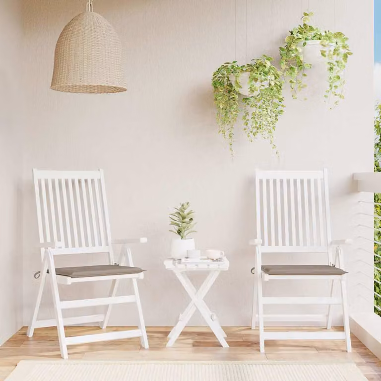 Set di 2 cuscini per sedia vidaXL in tessuto Oxford beige e grigio, traspiranti e idrorepellenti, L/P/H: 40 x 40 x 3 cm