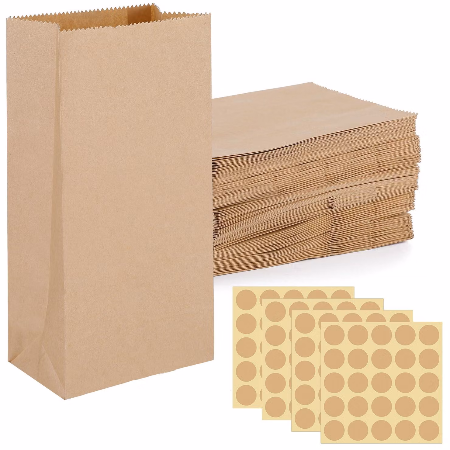 Sacchetti di carta marroni, confezione da 100, dimensioni 9 x 18 x 5,5 cm, ideali per calendari dell'Avvento
