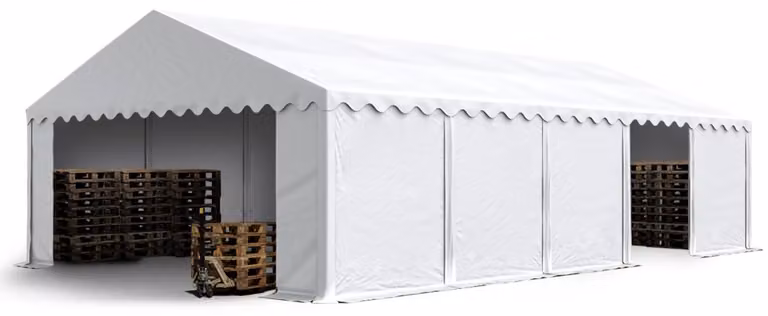 TOOLPORT Tendone deposito 5x10 m PVC 700 N tenda capannone impermeabile bianco