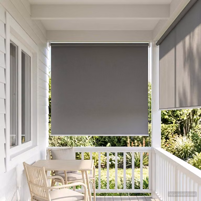 Tenda da sole a rullo vidaXL con protezione UV in poliestere, Grigio Chiaro, L: 230 cm, H: 85 cm