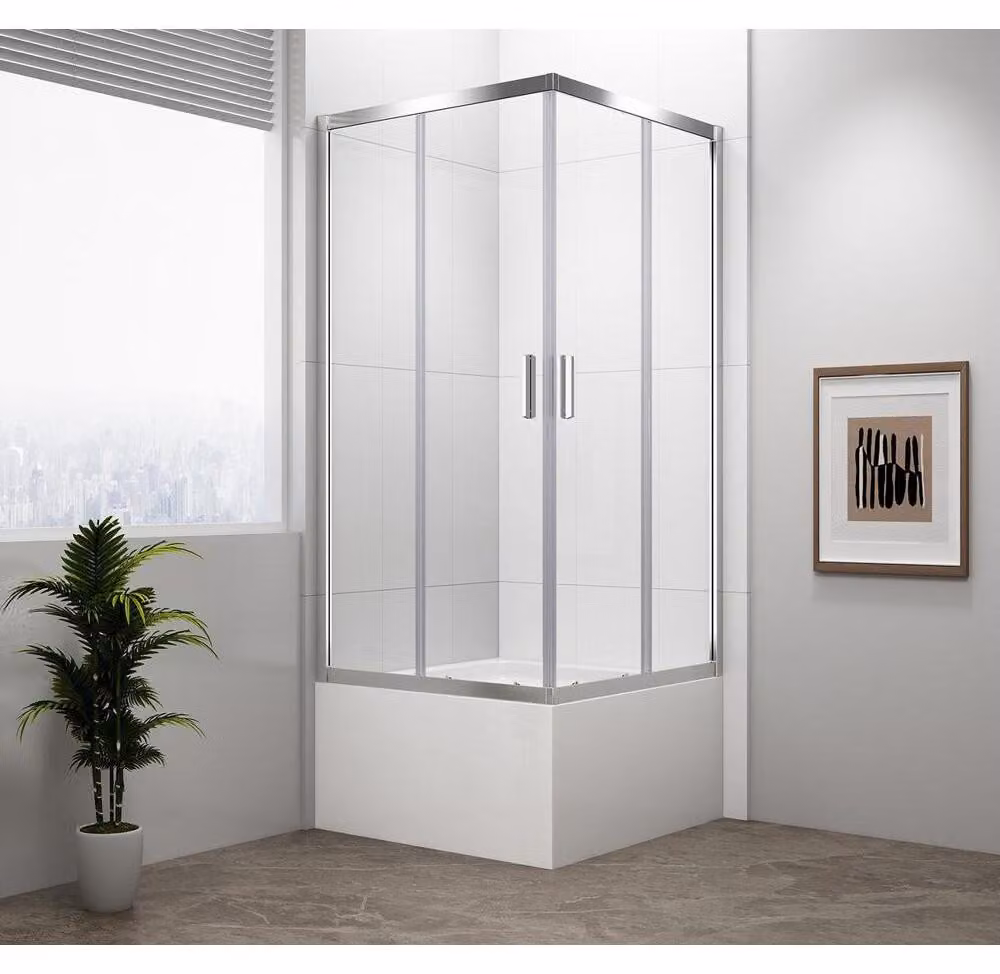Polysan Carmen - Cabina doccia 900x900x1650 mm, alluminio lucido/vetro trasparente MD5116