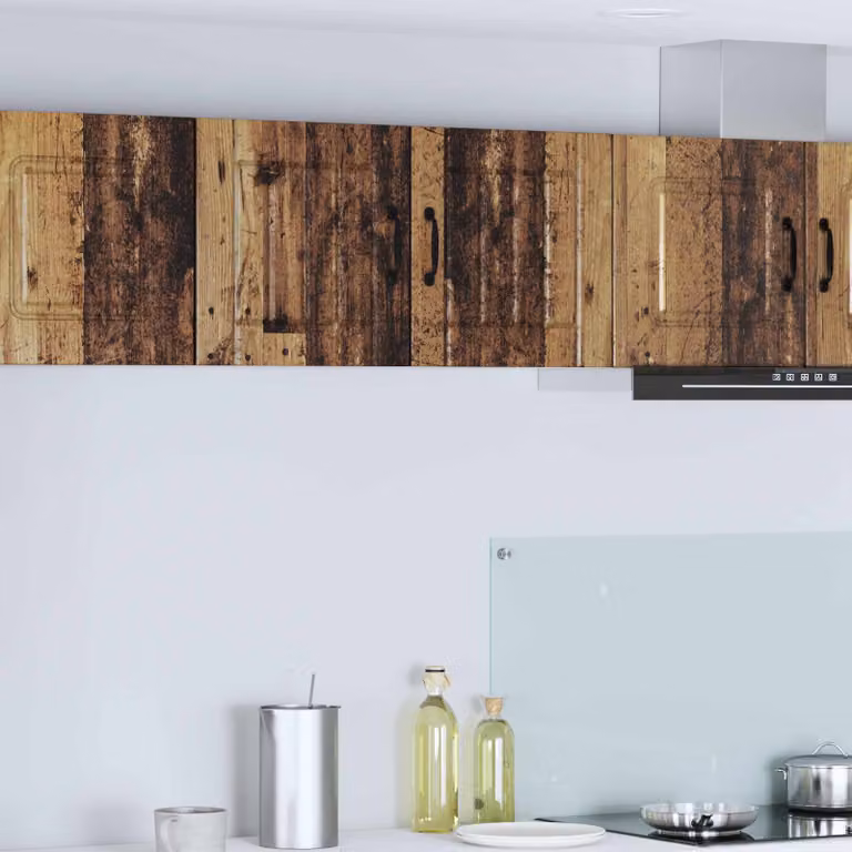 Set di 2 armadietti a muro vidaXL LUCCA in legno marrone per cucina con ante a battente e ripiani interni