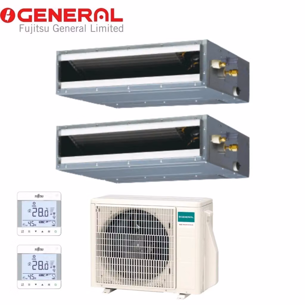 Climatizzatore Condizionatore Dual Split General Fujitsu Serie KL Inverter Canalizzato 9000+9000 con Telecomandi UTY-RCRGZ1 e Wi-Fi Opzionale – 2
