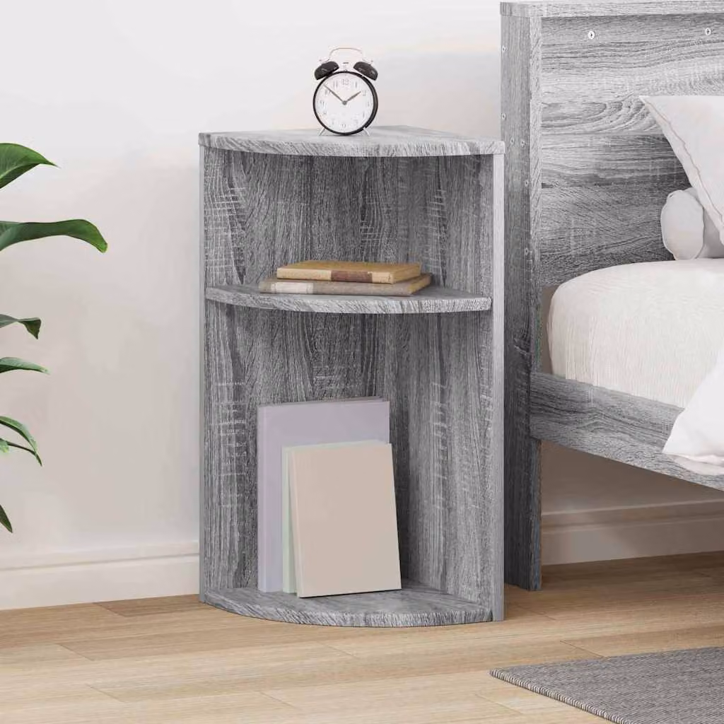 vidaXL Tavolino moderno in legno ingegnerizzato grigio, L/P/H: 29,5 x 29,5 x 60 cm