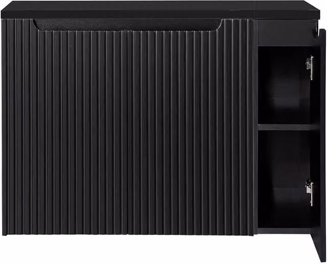 Mobile Sottolavabo NEWPORT da Parete con 3 Ante e Ripiano 100x60x40 cm - Nero [en.casa]