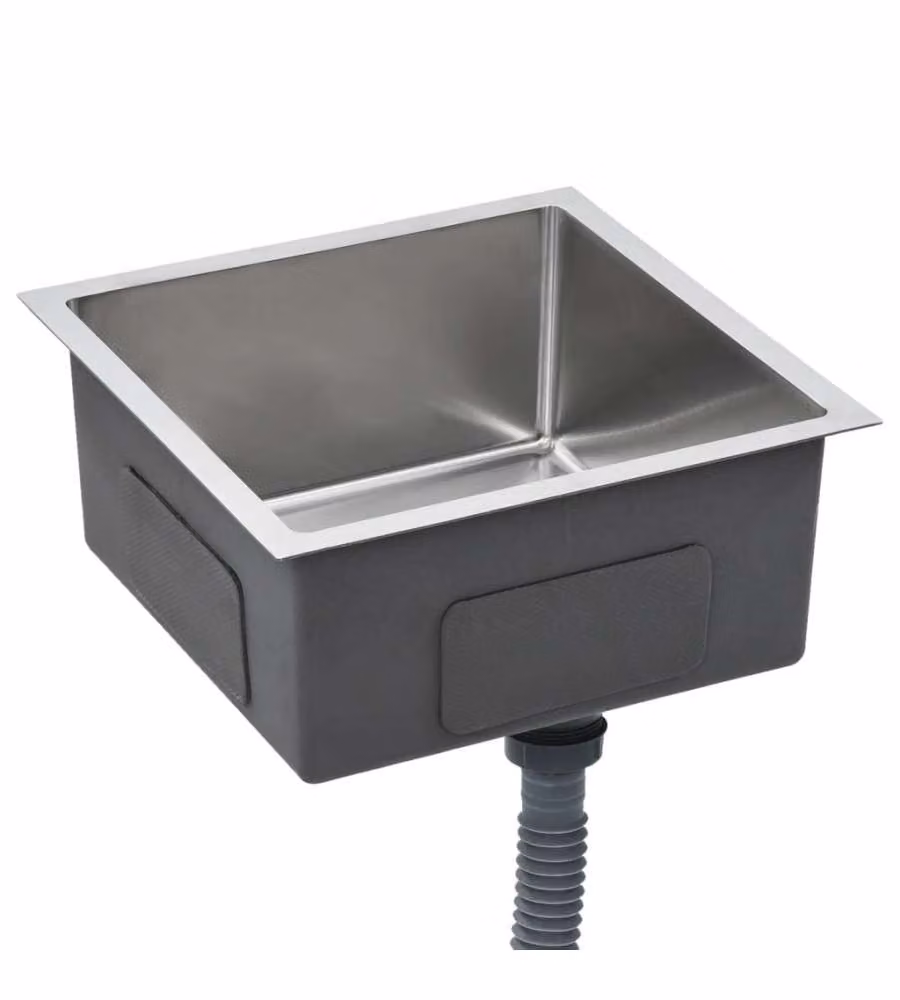 vidaXL Lavello da Cucina Lavorato a Mano in Acciaio Inox Colore Argento L/P/H: 44 x 44 x 20 cm – 2