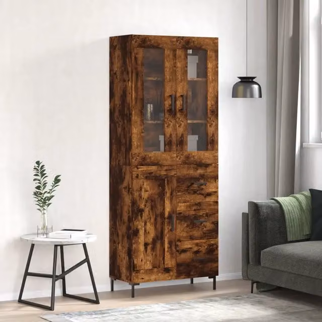 Credenza Rovere Fumo 69,5x34x180 cm in Legno Multistrato 3198662