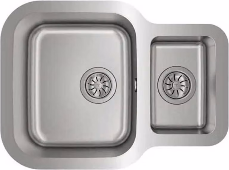 Teka BE 1 ½ C 625 REV, Lavabo da appoggio, Quadrato, Acciaio inossidabile, Acciaio inossidabile, 2 vasche/vaschette, Quadrato