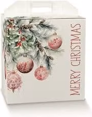 Confezione porta panettone e bottiglia multicolore Addobbi di Natale L: 30,5 cm, P: 22,5 cm, H: 35 cm