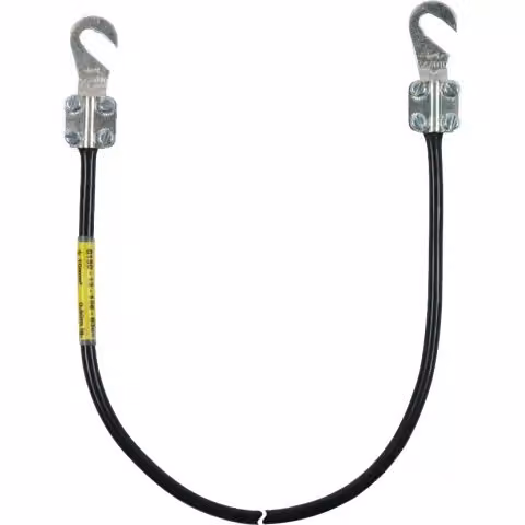 Cavo di messa a terra Dehn 16 mm²/L, 1,0 m, nero, con 2 capicorda (B) aperti M8/M10 416010