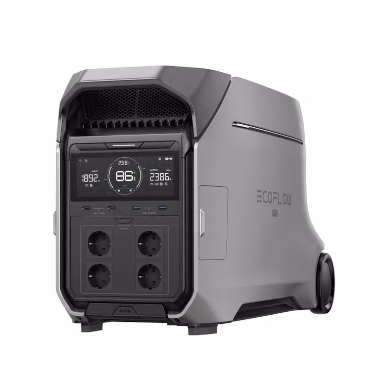 EF ECOFLOW DELTA Pro 3 Centrale elettrica portatile, batteria LFP da 4096Wh, espandibile a 12 kWh, uscita AC da 4000W