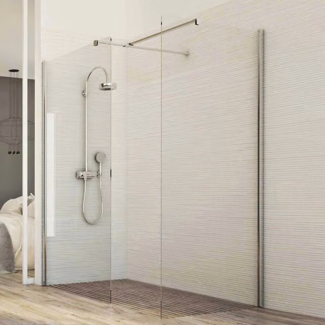 Box doccia Parete 70x110 CM in vetro trasparente 8mm mod. Walk in Corner H198