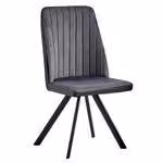 Sedie da pranzo, sedie da cucina, poltrone, sedie di design con schienale, rivestimento in velluto, struttura in metallo, quantità: 1 pezzo; colore: grigio scuro / nero