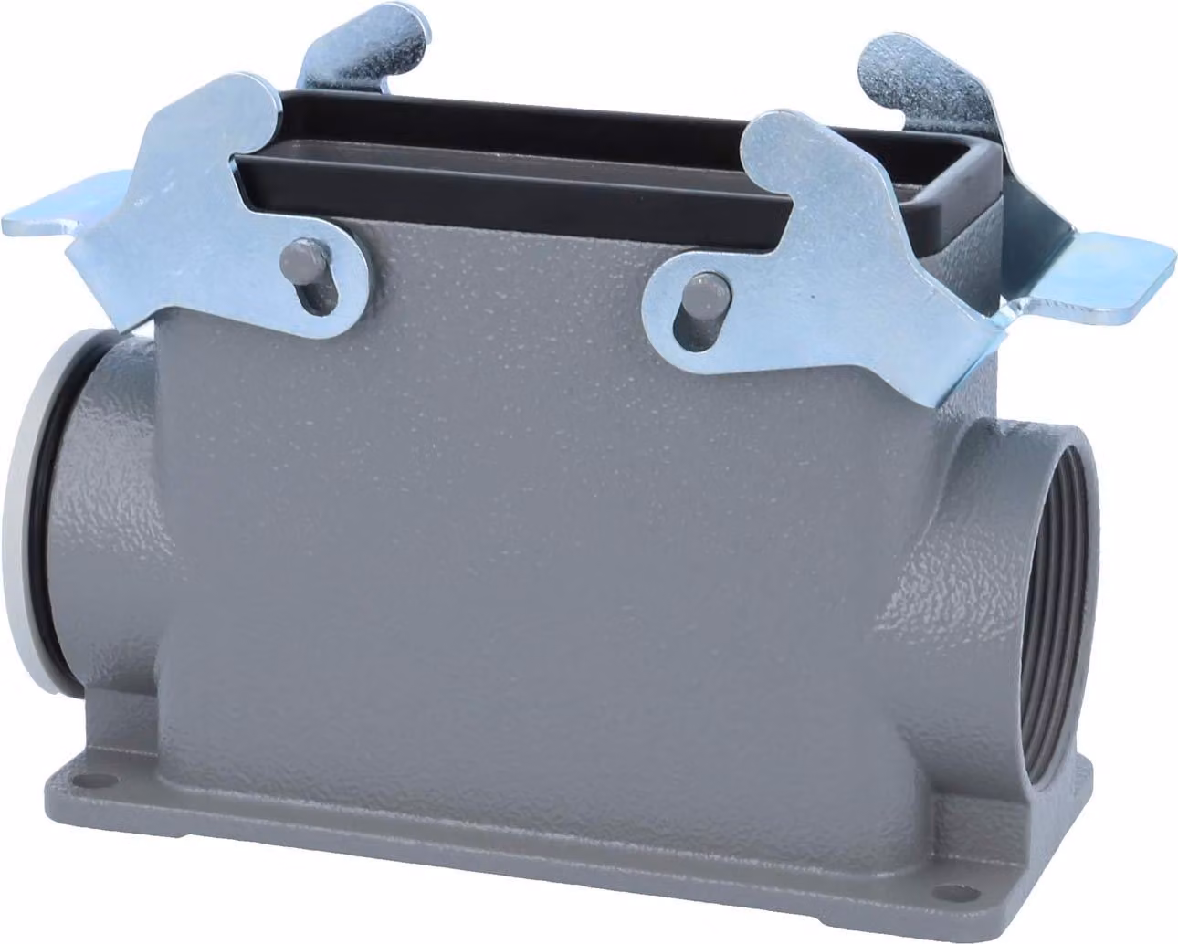 HARTING Han 16B Base alta, 1xM40 uscita cavo laterale, con 2 staffe trasversali Vite M40 Area di serraggio