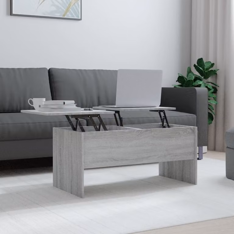 vidaXL Tavolino Grigio Sonoma 102x50,5x46,5 cm Materiale a base di legno - Tavolino - Tavoli da caffè - Tavolino - Tavolino da divano