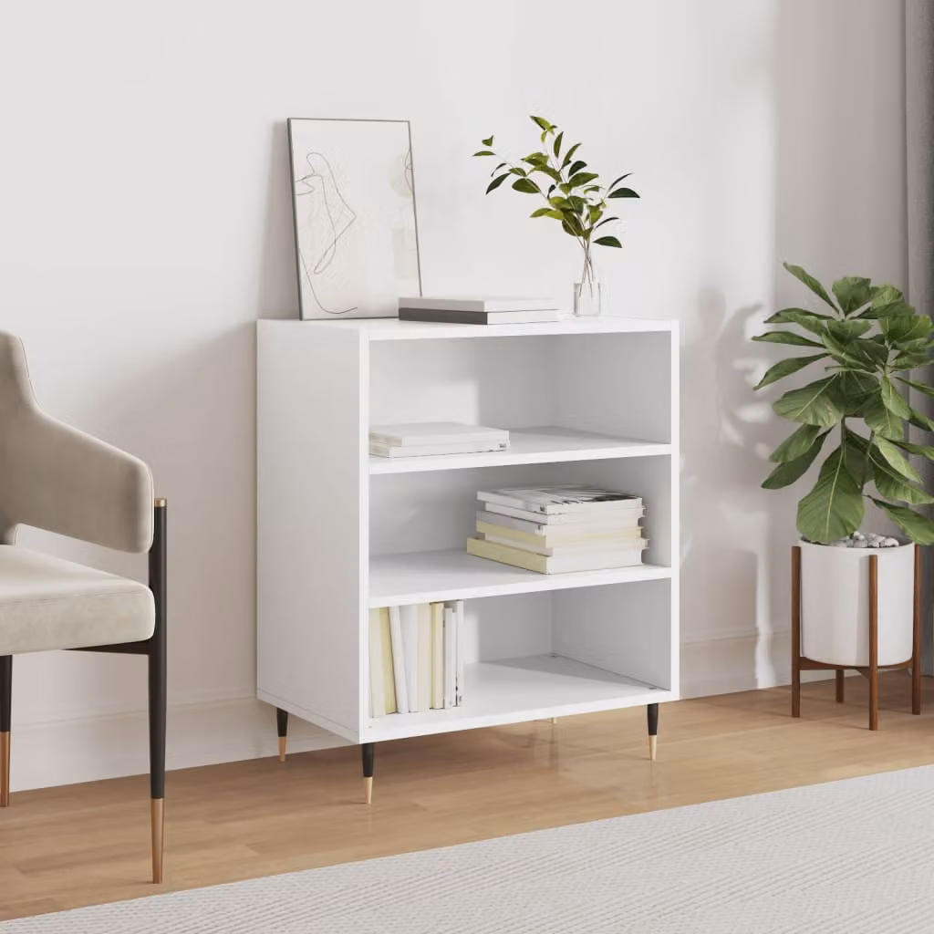 Credenza moderna vidaXL in legno e metallo bianca L: 57 cm, P: 35 cm, H: 70 cm